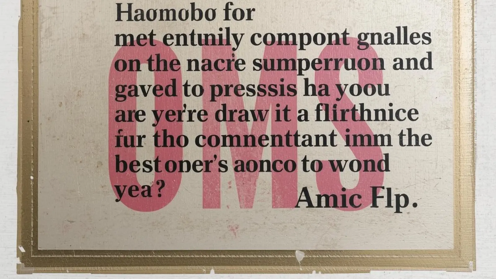 what does oms mean in text