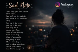 Sad Note for Instagram