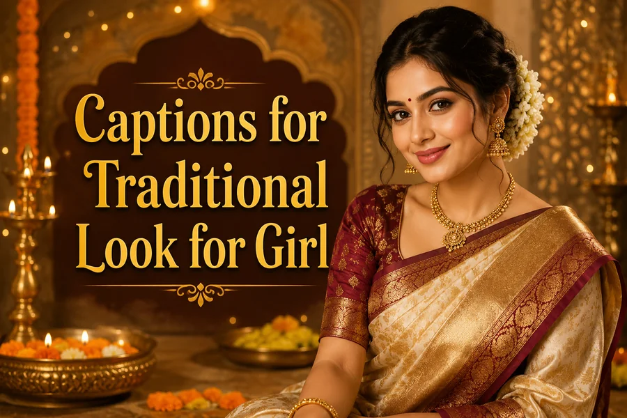 Captions for Traditional Look for Girl